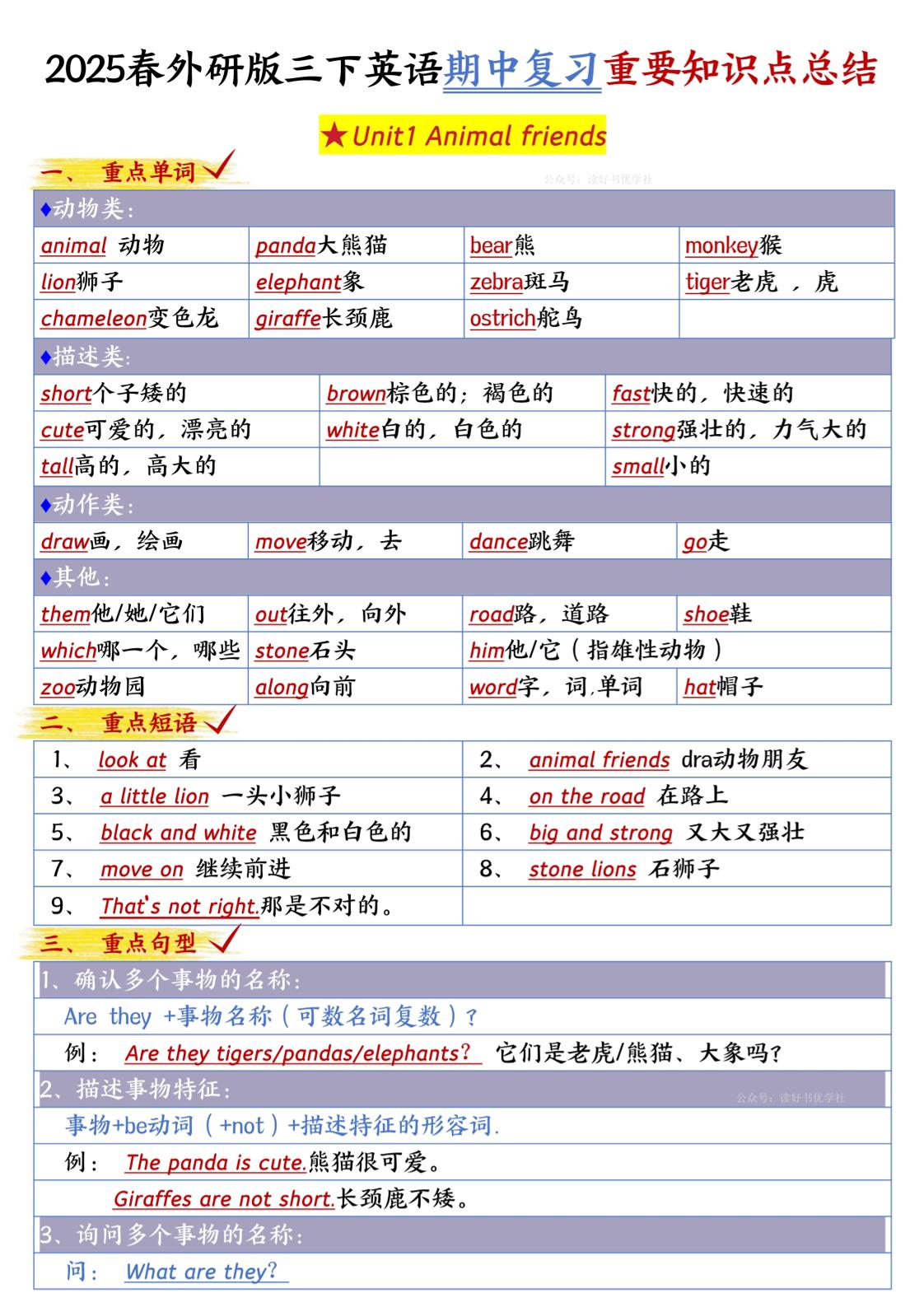 三下英语外研期中知识清单1-兔子副业网