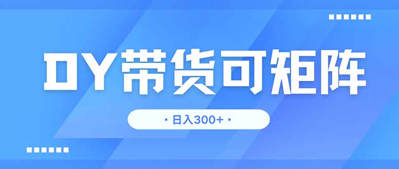 DY带货，日入300＋矩阵无上限-兔子副业网