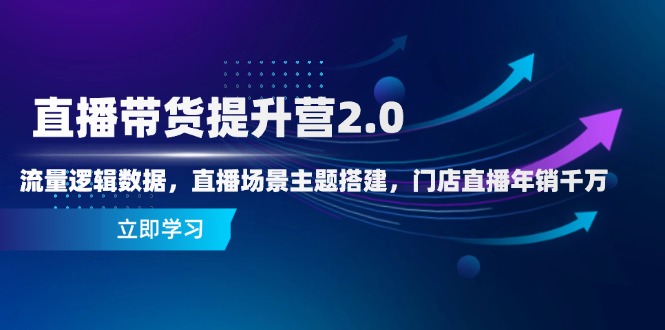 直播带货提升营2.0：流量逻辑数据，直播场景主题搭建，门店直播年销千万-兔子副业网