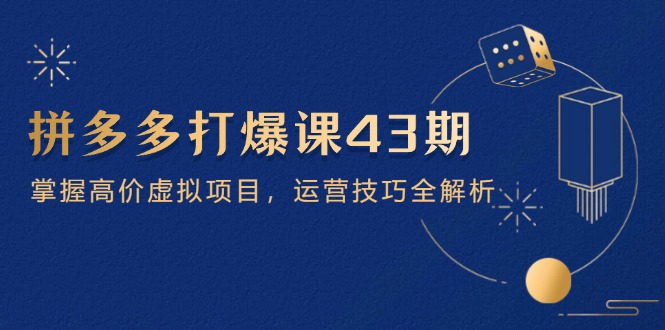 拼多多打爆课第 43 期，掌握高价虚拟项目，运营技巧全解析(15节-兔子副业网