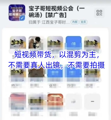 宝子哥头部团队短视频带货，以混剪为主，不需要真人出镜，不需要拍摄-兔子副业网