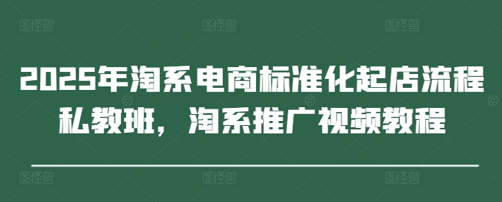 2025年淘系电商标准化起店流程私教班，淘系推广视频教程-兔子副业网