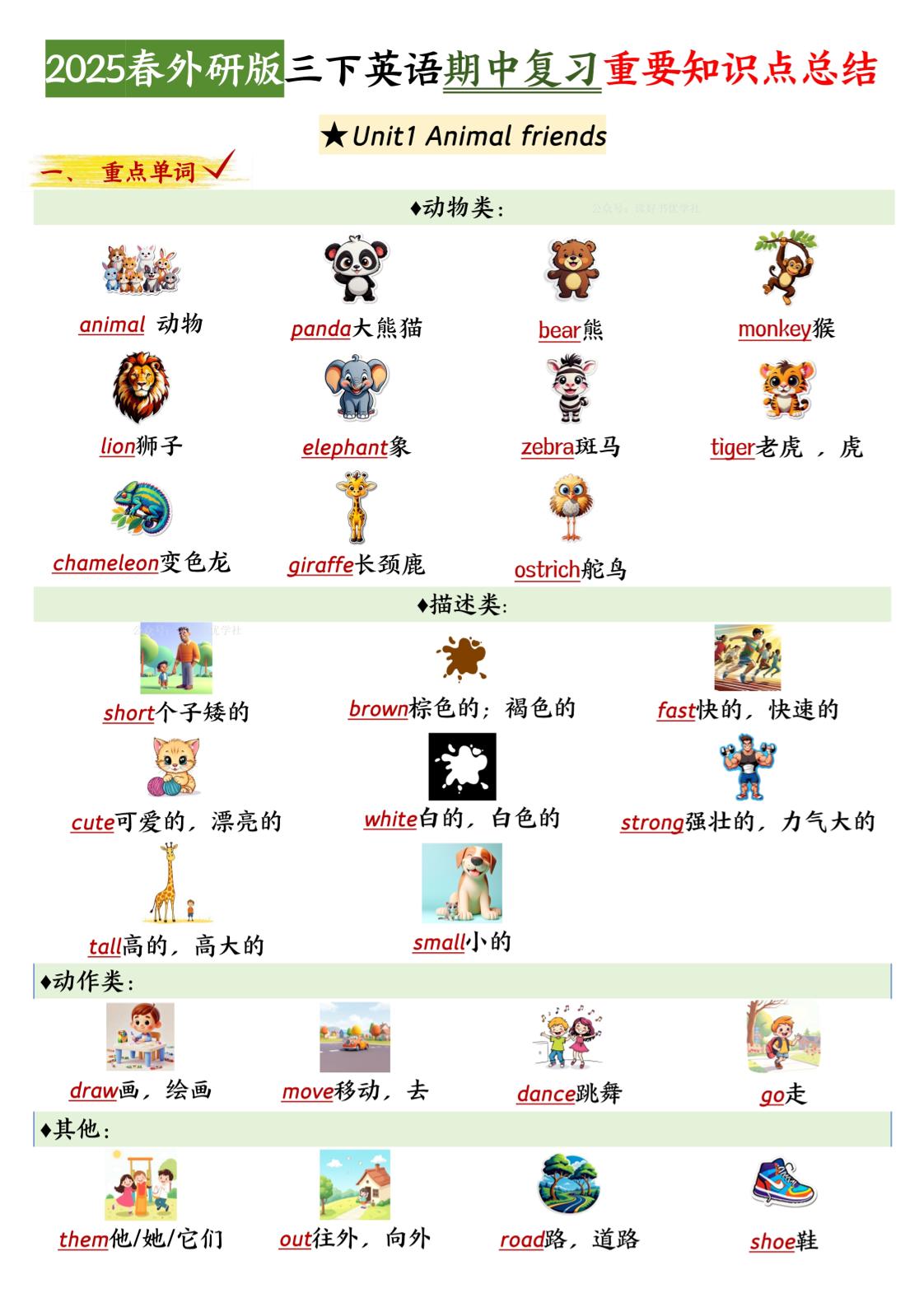 三下英语外研期中知识清单2-兔子副业网