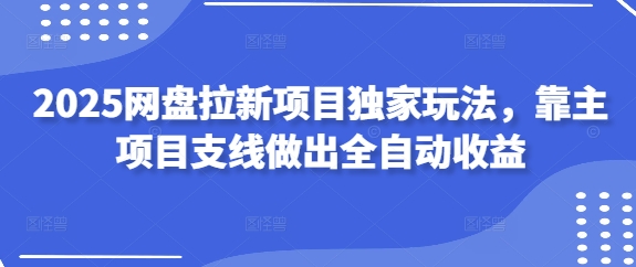 2025网盘拉新项目独家玩法，靠主项目支线做出全自动收益-兔子副业网