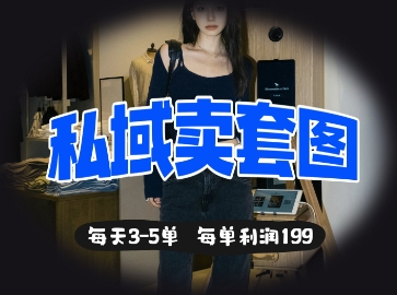 私域卖套图每天3-5单，每单利润99-兔子副业网