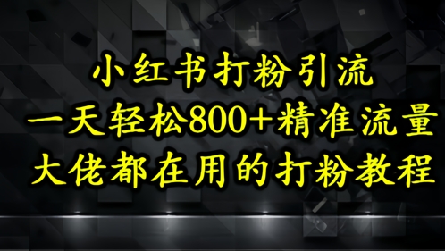小红书打粉引流，一天轻松500+精准流量，大佬都在用的打粉教程-兔子副业网