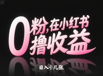 0粉在小红书撸收益，日入几张-兔子副业网