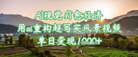 AI视觉疗愈经济：用ai重构超写实风景视频，单日变现多张-兔子副业网