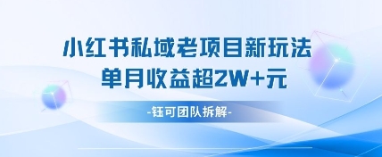 小红书私域项目新玩法，单月变现过W+-兔子副业网