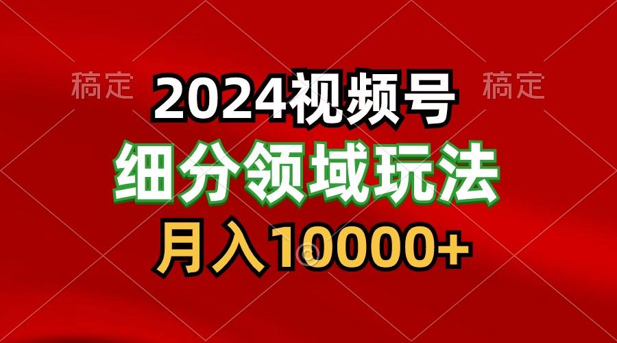 2024视频号分成计划细分领域玩法，每天5分钟，月入1W+-兔子副业网